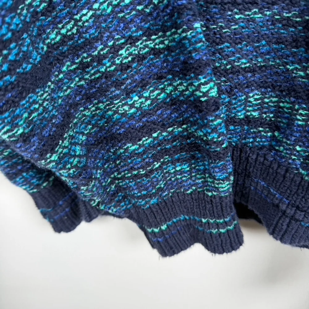 Tony Lambert Designs Blue Teal Marled Knit Sweater Cotton Bld VTG Mens size XL